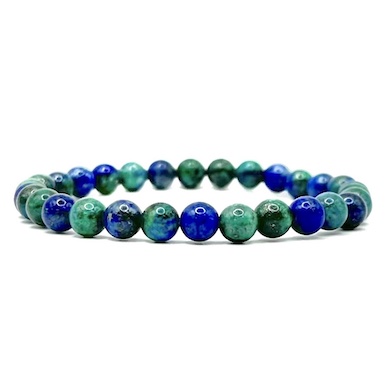 6mm Chrysocolla Lapis Beaded Bracelet